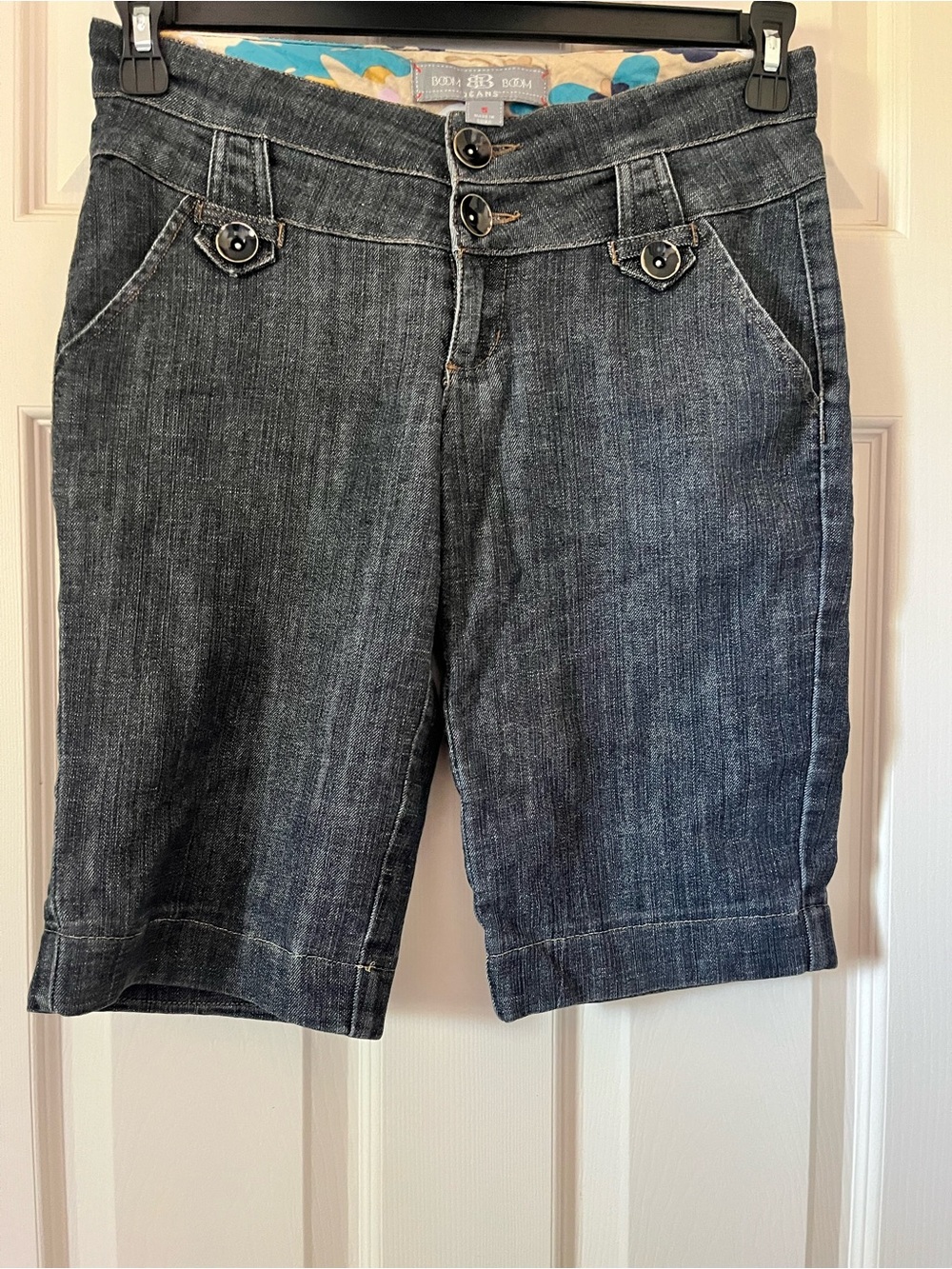 BOOM BOOM jeans women’s dark denim button-fly bermuda shorts